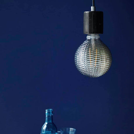 Marble pendant light Siv in black, stylish designer light with warm light and an elegant marble finish.