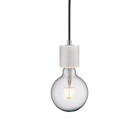 Pendant lamp Siv made of white marble with stylish, colored marble and warm light.