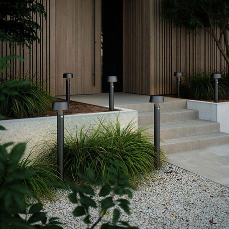 Solar LED path light Nama with motion sensor IP54 on a modern entrance path.