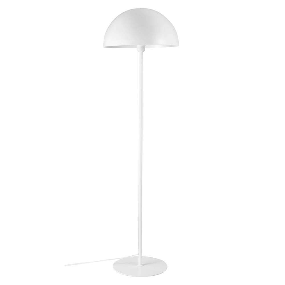 Stehlampe Ellen Weiß mit modernem skandinavischen Design, runder Schirm und schickem, leichtem Rahmen.