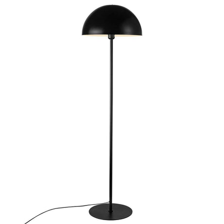 Stehleuchte Ellen Schwarz in elegantem Design mit rundem Schirm und dünnem Fuß, ideal für ein modernes Zuhause.