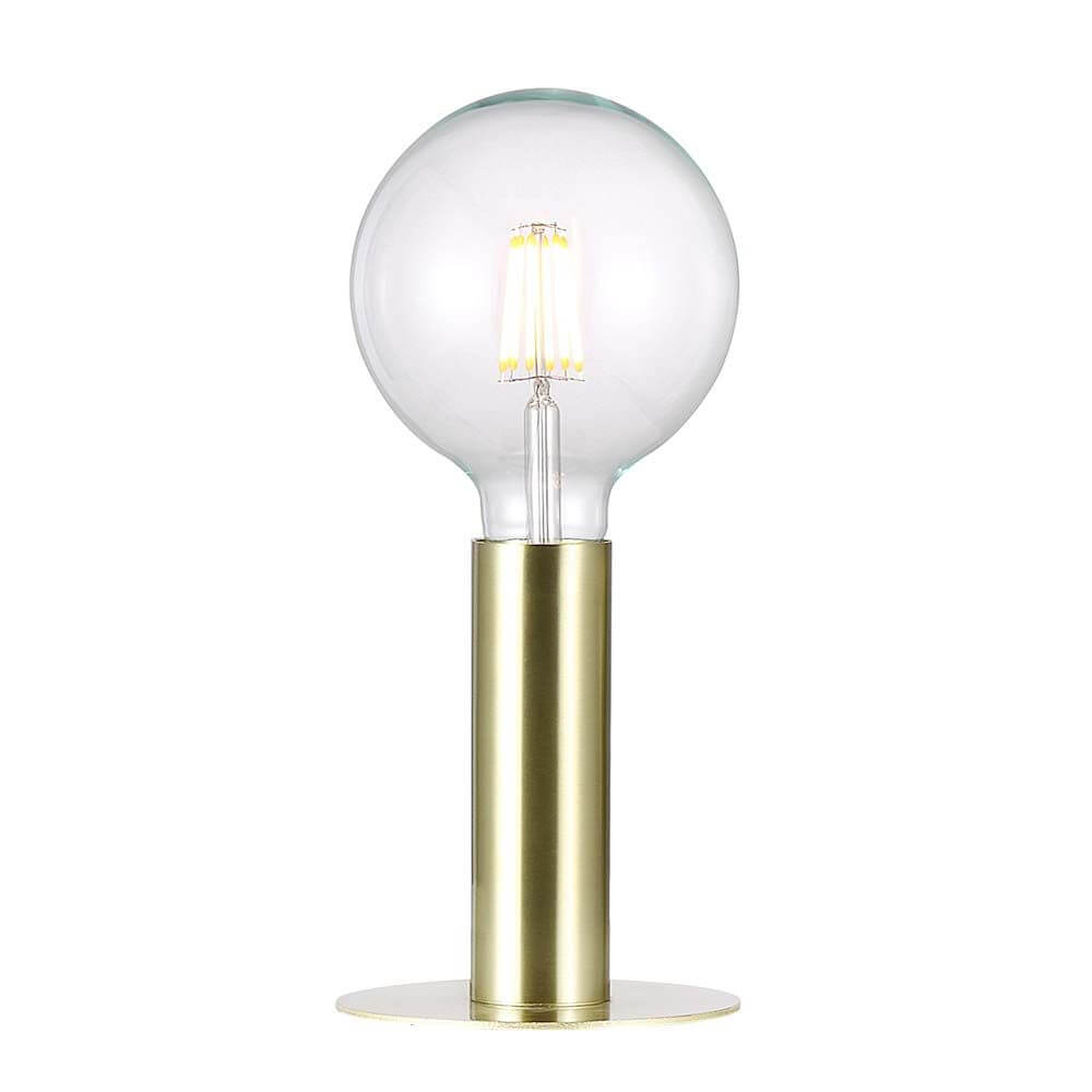 Tischlampe Dean Messing mit runder Glaskugel und goldenem Sockel, modernes Design für stilvolle Beleuchtung.