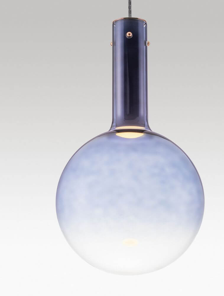 Nostos Pendelleuchte Ø 25cm in bronzefarbenem Glas, moderne und elegante Lichtquelle für jedes Zuhause.