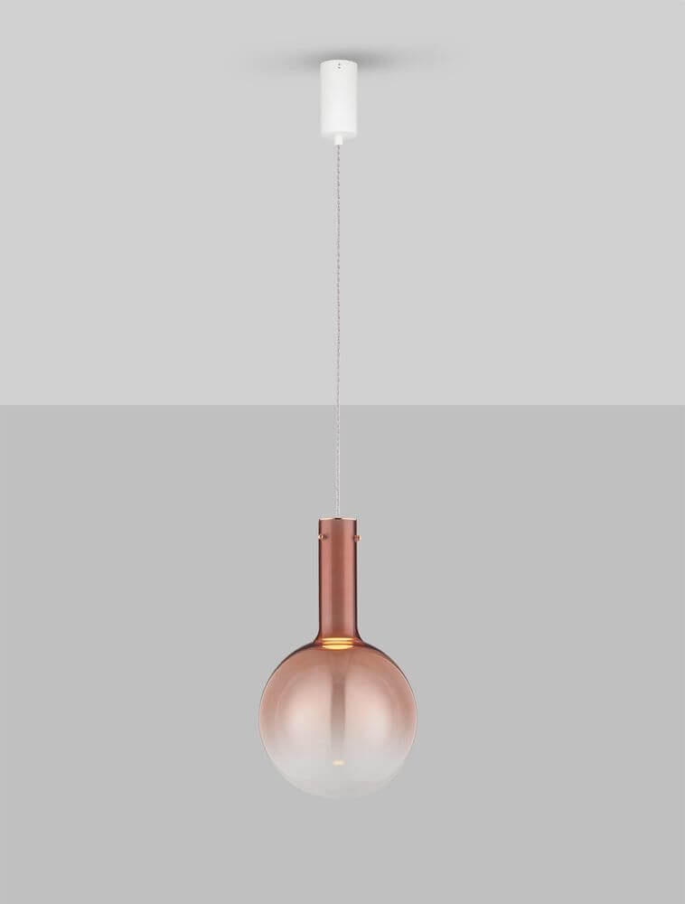 Moderne Nostos Pendelleuchte aus Bronzeglas mit Metall, Ø 25 cm, elegant für Schlafzimmer und Wohnzimmer.