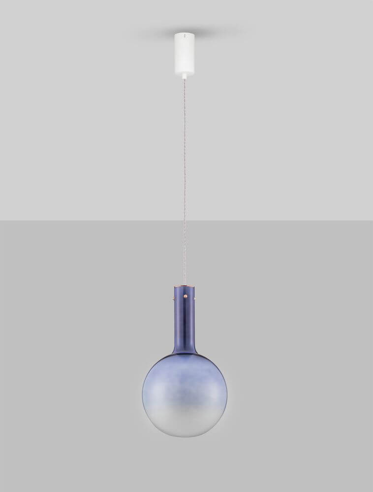 Nostos Pendelleuchte aus Bronzeglas mit stylischem Metall, Ø 25cm, ideal für modernes Interieur.