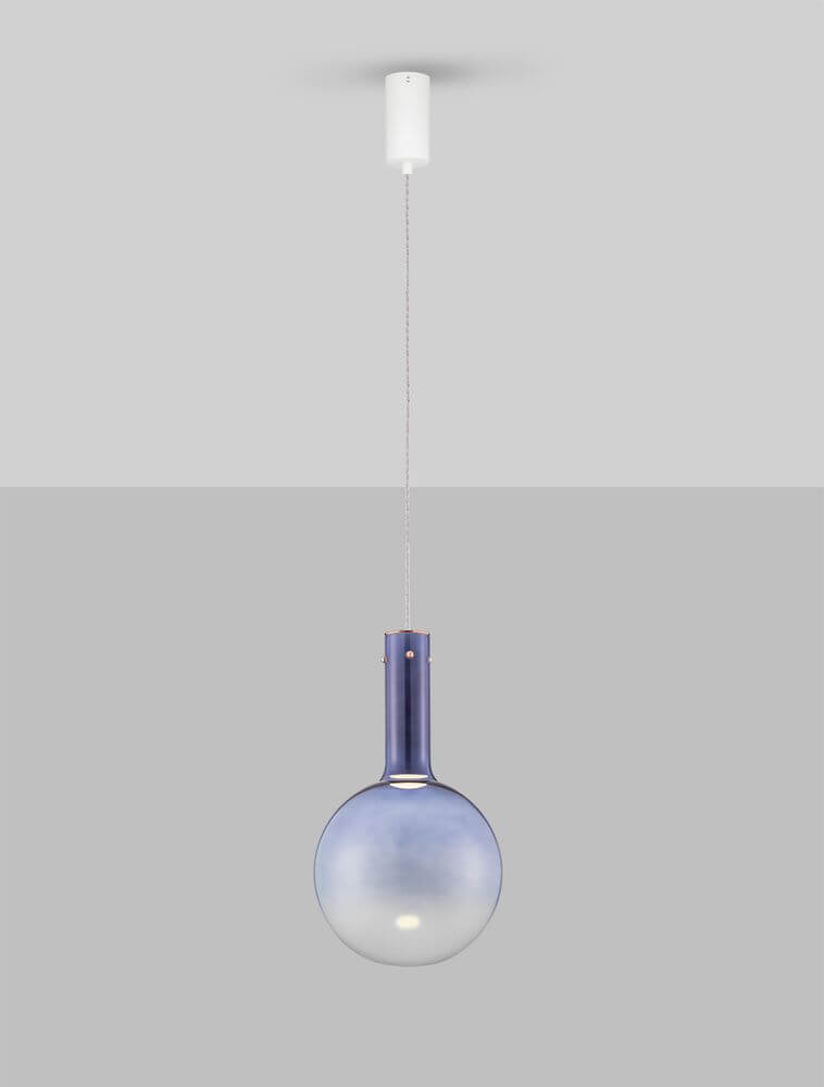 Moderne Nostos Pendelleuchte Ø 25cm aus Bronzeglas, elegantes Design für Schlafzimmer und Wohnzimmer.