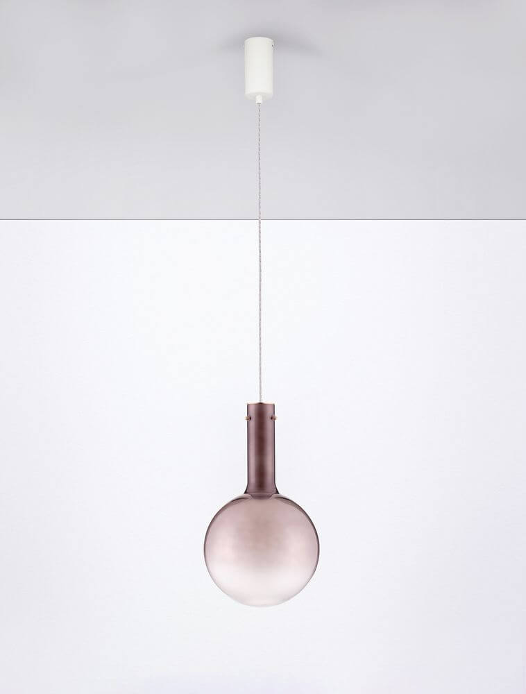 Nostos Pendelleuchte aus Bronzeglas und Metall mit Ø 25cm, moderner Stil für elegantes Interieur.