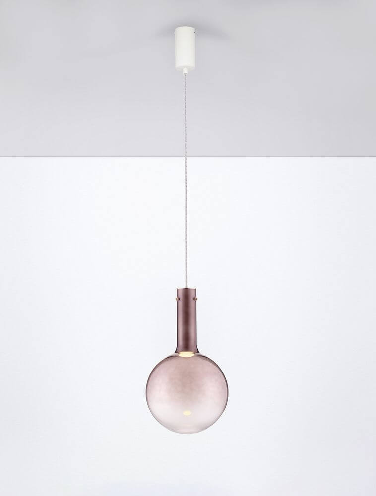 Moderne Nostos Pendelleuchte aus Bronzeglas mit einer Breite von 25 cm, ideal für jede Einrichtung.