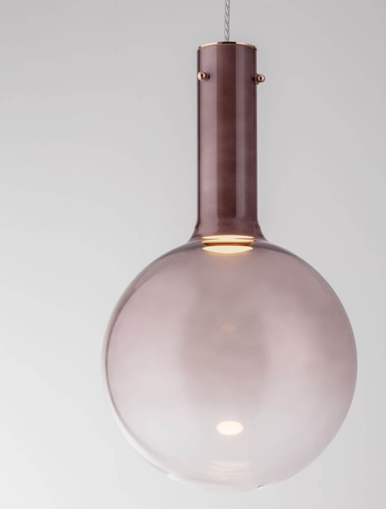 Moderne NOSTOS Pendelleuchte aus Bronzeglas und Metall, Ø 25cm, elegantes Design für jedes Interieur.