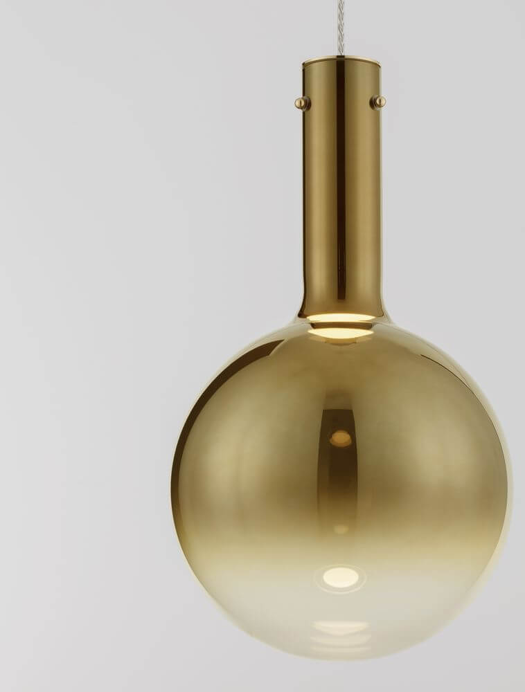 Nostos Pendelleuchte aus bronzefarbenem Glas, stilvolles modernes Design, Ø 25cm, ideal für Schlafzimmer und Wohnzimmer.