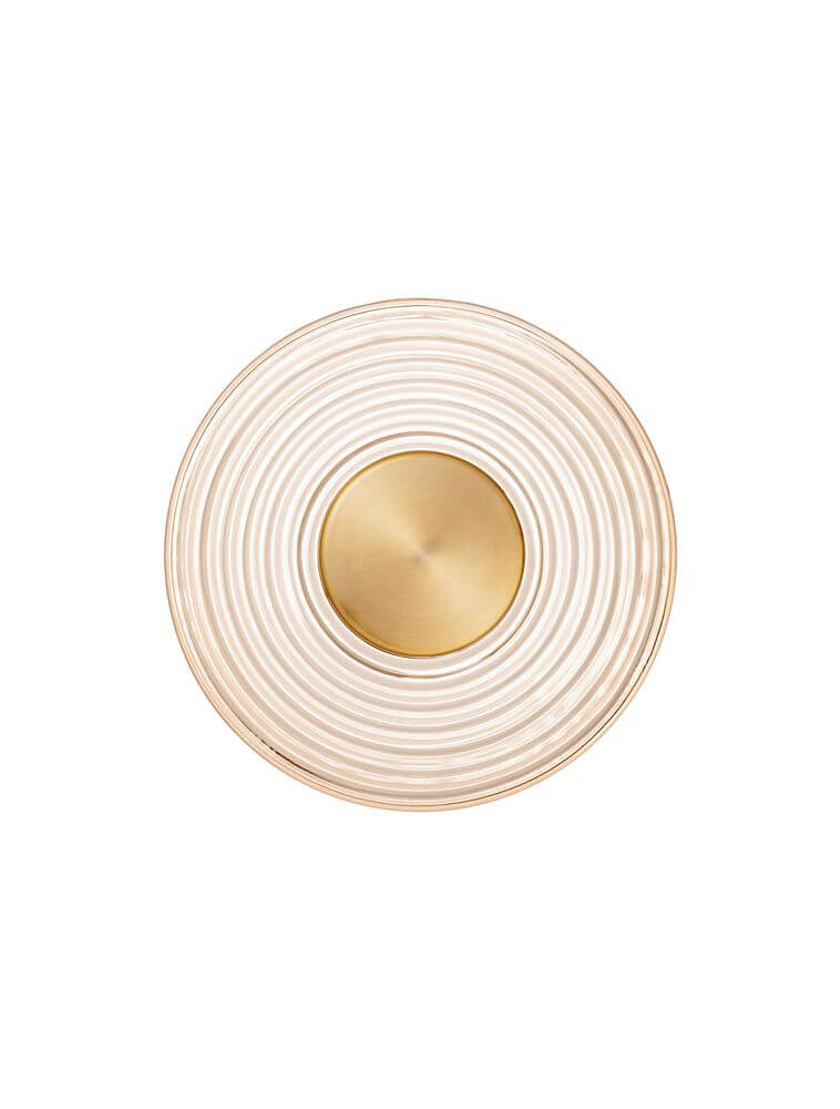 Nous Wandleuchte Ø 30cm 3000K in elegantem Design mit mattem Nickel und Rauchglas.