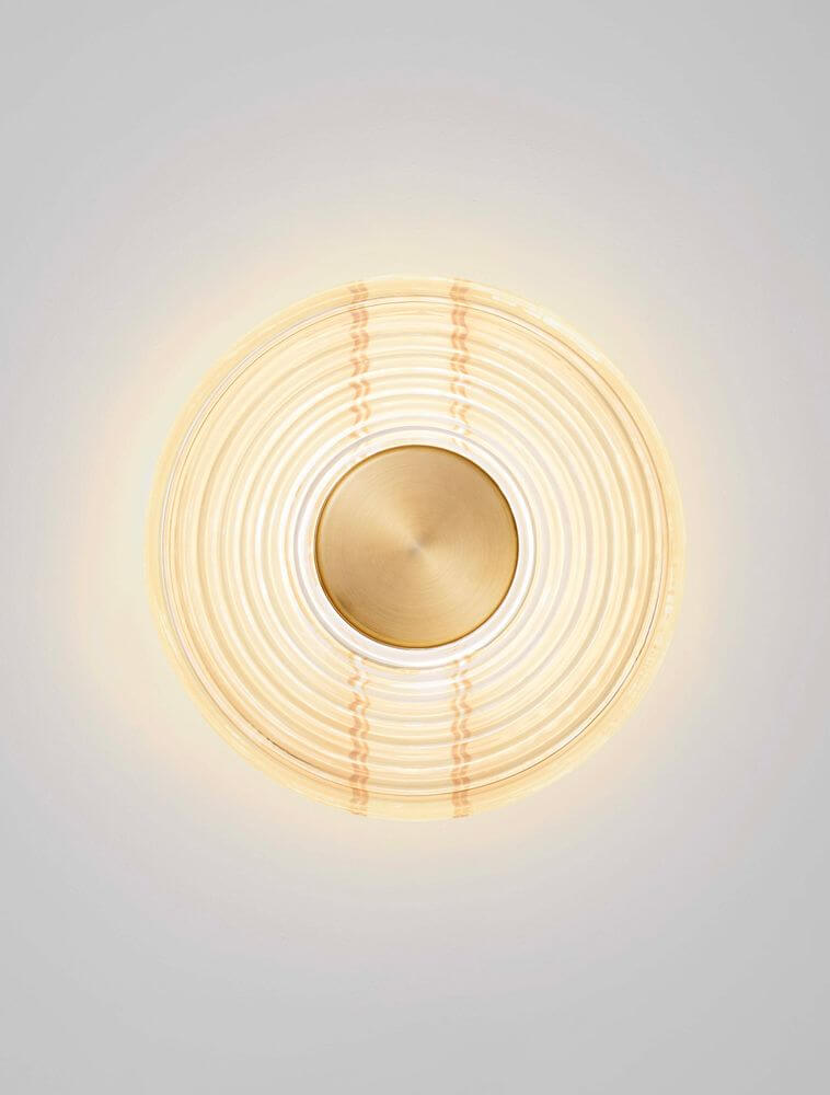 Nous Wandleuchte Ø 30cm 3000K - moderne LED-Wandleuchte mit mattem Nickel und Rauchglas, warmes Licht.