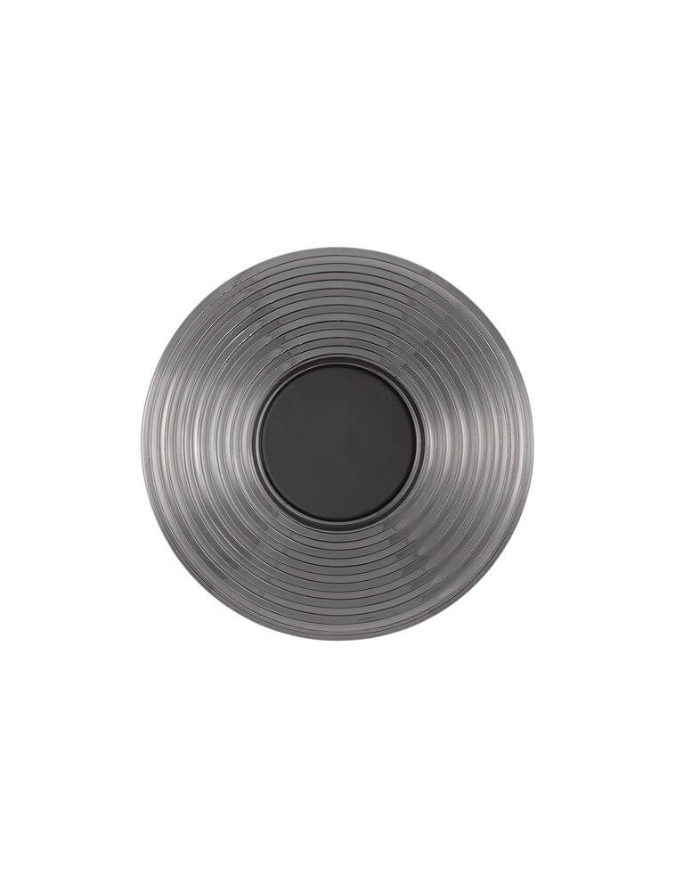 Nous Wandleuchte Ø 30cm 3000K im modernen Design mit mattem Nickel und Rauchglas.
