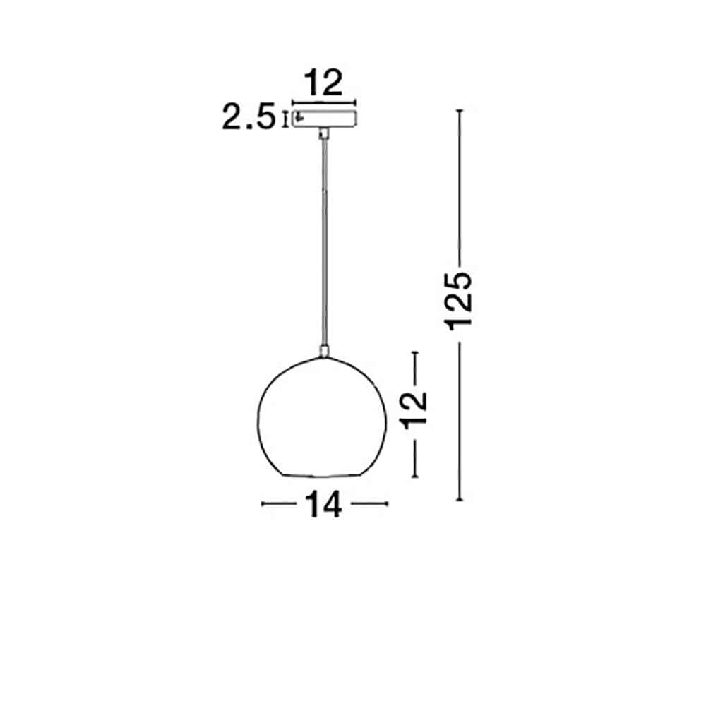 Adelina Pendellampe Glas Rauchfarben Maße: 125 cm Höhe, 14 cm Durchmesser, 12 cm Schirmbreite.