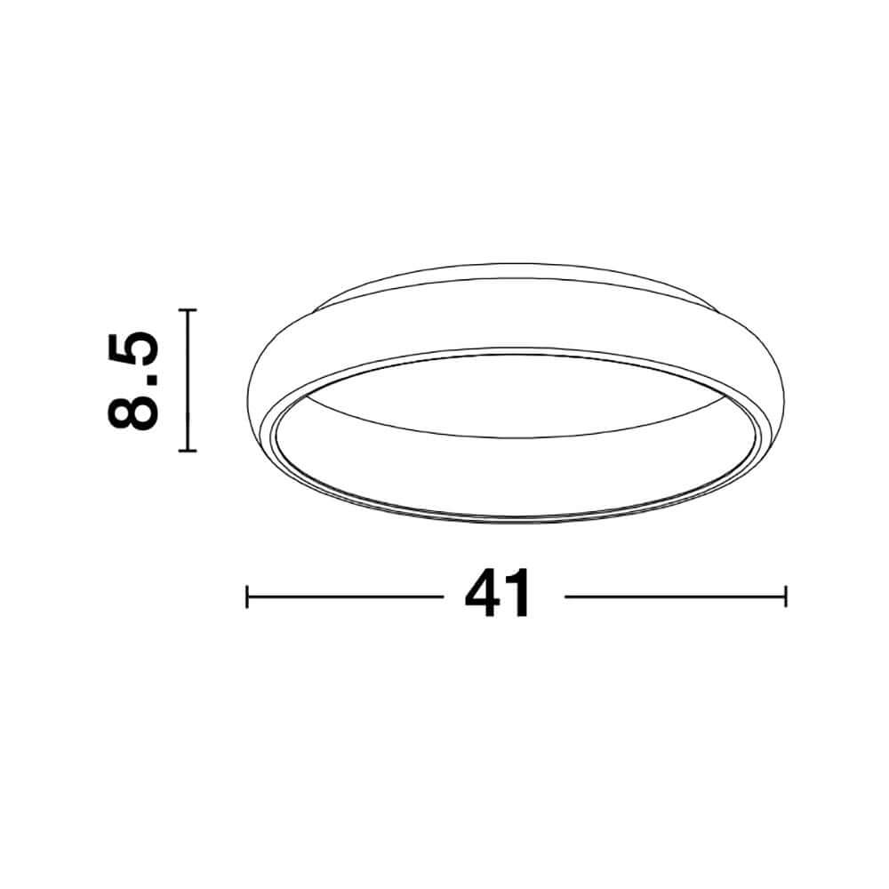 Albi LED Deckenleuchte Dimmbar technische Zeichnung mit Durchmesser 41 und Höhe 8,5 cm.