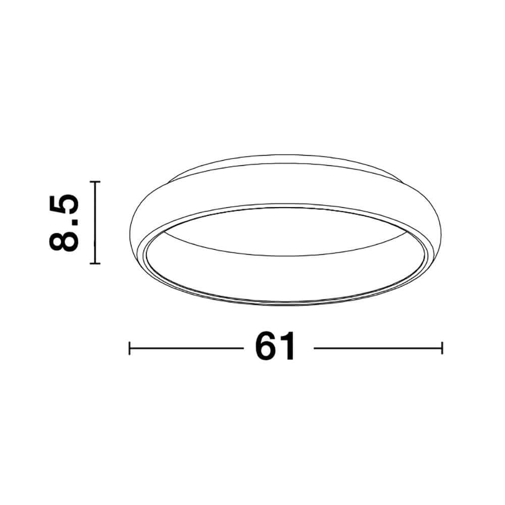 Albi LED Deckenleuchte Dimmbar Maße: Durchmesser 61 cm, Höhe 8,5 cm, modernes Design für jeden Wohnraum.