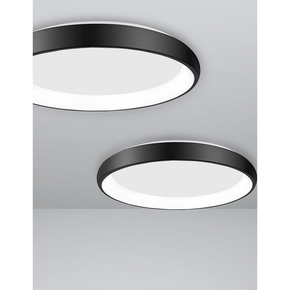 Albi LED Deckenleuchte Dimmbar in elegantem Schwarz, modernes Design für Wohnräume.