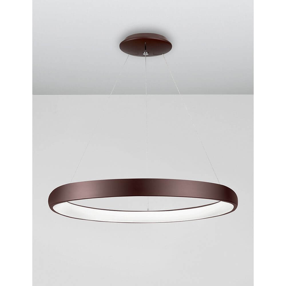 Albi LED Hängelampe Kaffeebraun in modernem Design mit dimmbarem Licht und verstellbarer Höhe.