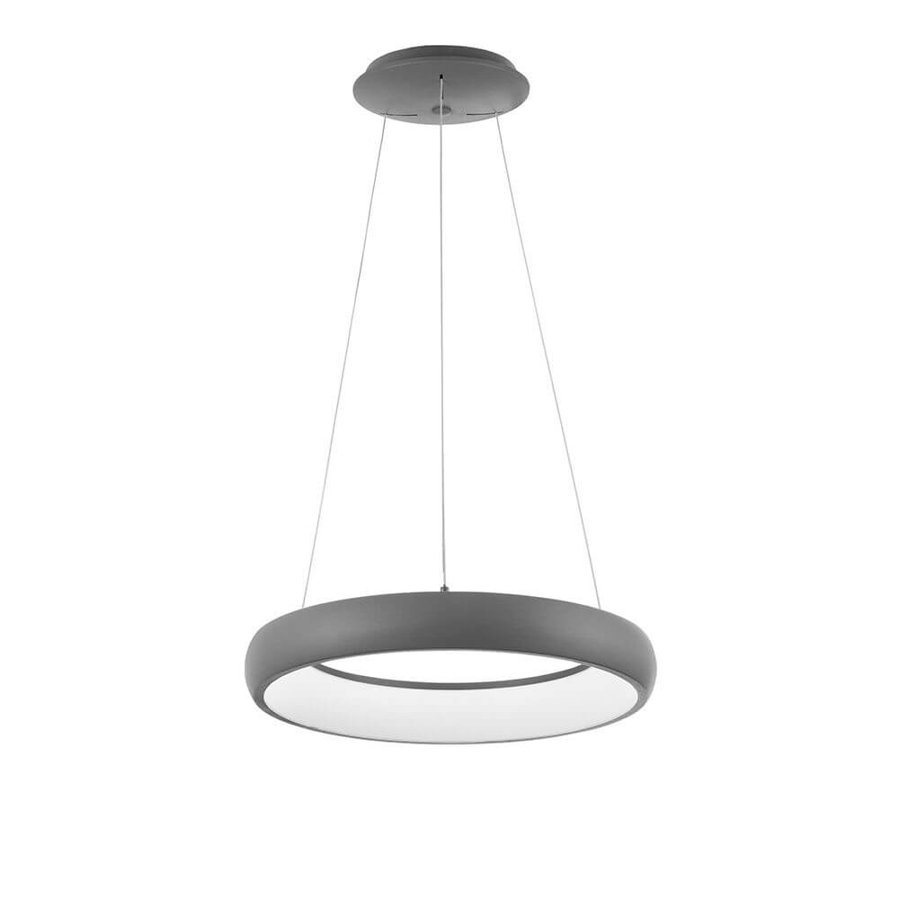 Albi LED Metall Hängeleuchte Grau, moderne Pendelleuchte in Grau mit warmweißem Licht und LED-Technologie.