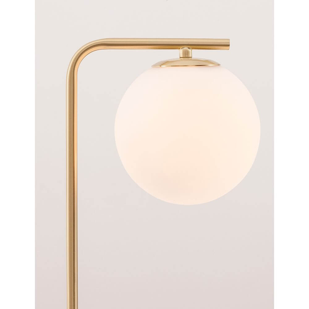 Alvarez Tischlampe mit Marmor-Fuß Gold, Schwarz - modern und stilvoll mit einer runden Glaskugel.