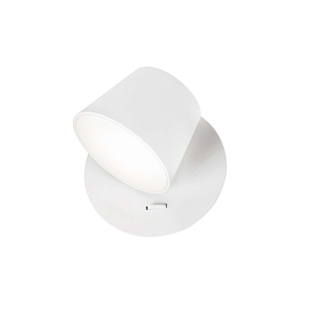 Amadeo LED Wandlampe weißer drehbarer Wandleuchte mit Schalter, modernes minimalistisches Design