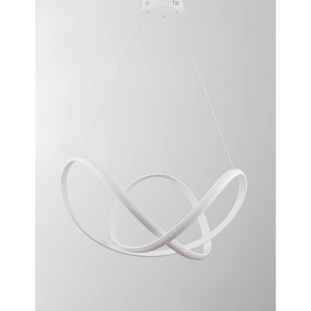 Apus LED Hängelampe Geschwungen moderne Deckenleuchte in Weiß mit minimalistischem Design