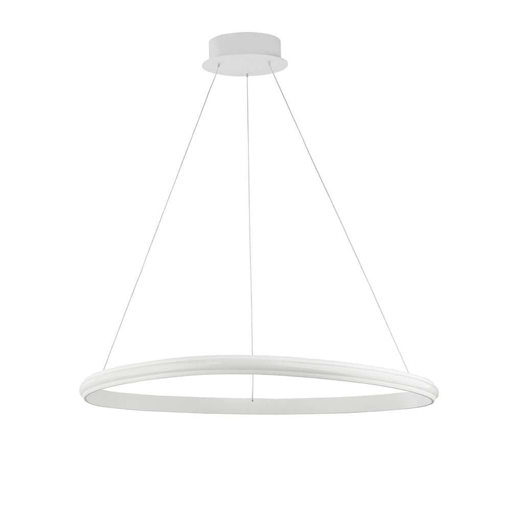 Aries LED Hängelampe Ø 74cm in elegantem Design, hängend von der Decke mit modernem weißen Finish.