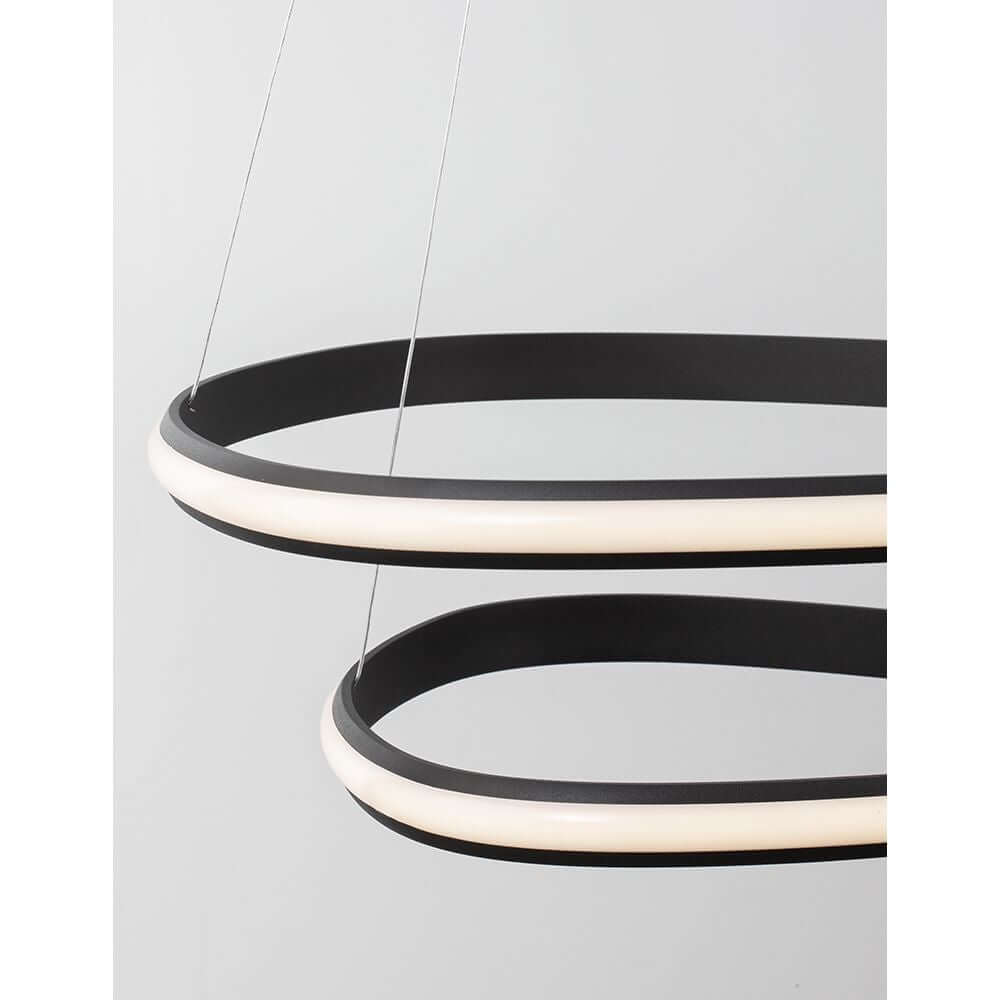 Aries LED Hängeleuchte 2 Ringe Verstellbar moderne Deckenleuchte mit minimalistischem Design
