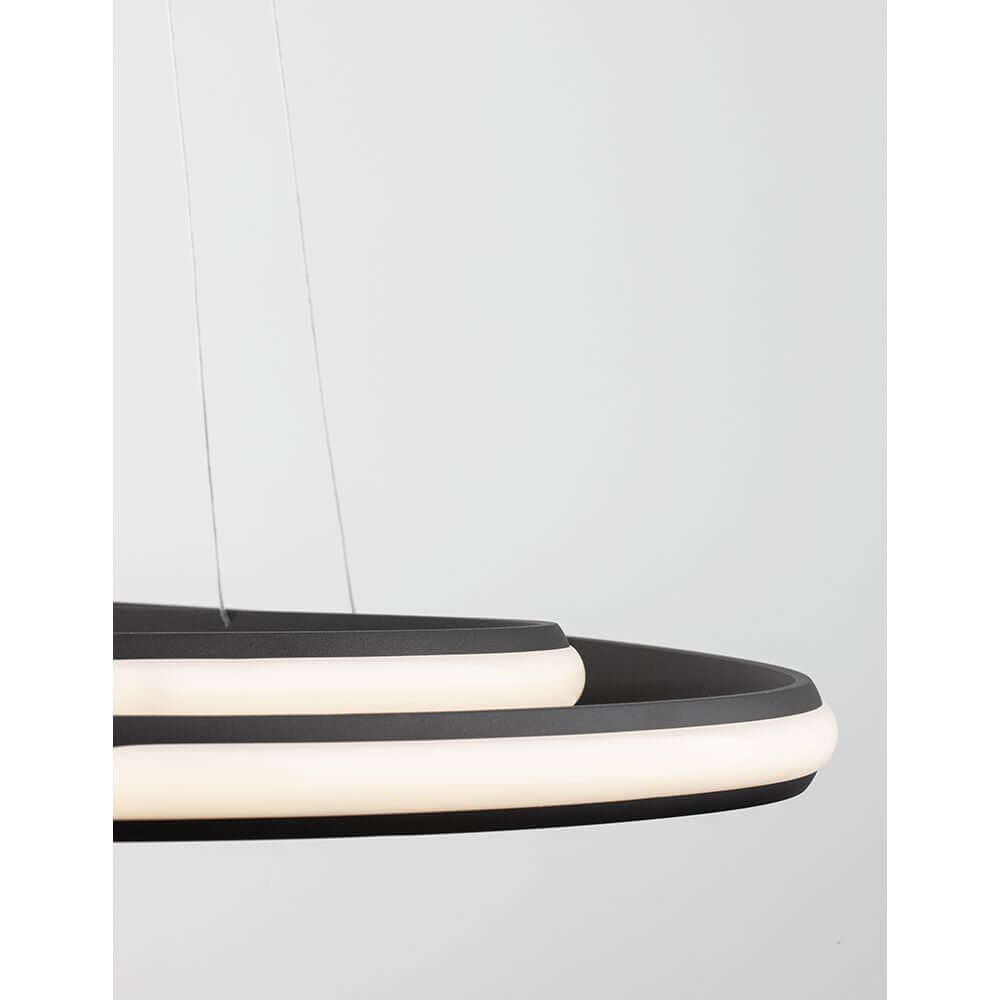 Aries LED Hängeleuchte 2 Ringe Verstellbar, moderne Deckenleuchte mit minimalistischem Design.