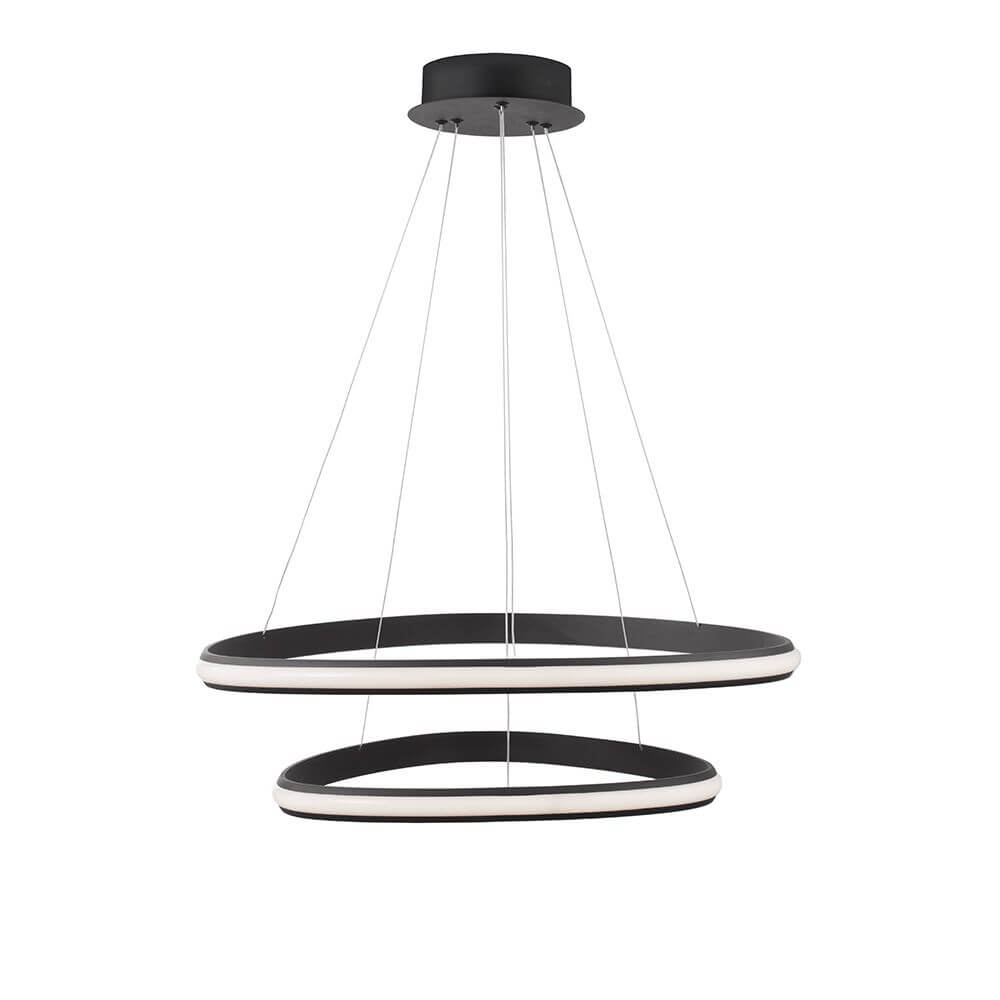 Aries LED Hängeleuchte 2 Ringe Verstellbar in modernem Design mit verstellbaren Lichtkreisen