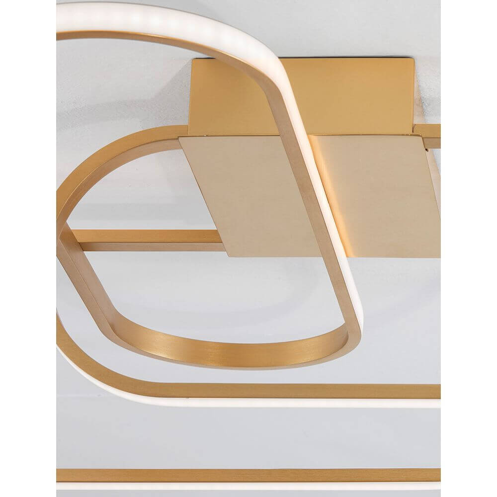 Arte LED Deckenlampe 2600 Lumen mit elegantem Design aus Aluminium und Acryl in Gold.