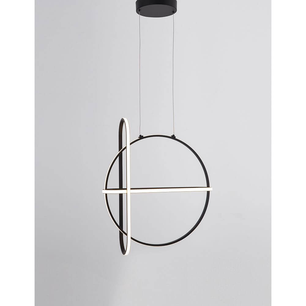 Arte LED Hängelampe 61cm im modernen Design, hergestellt aus Acryl und Aluminium, ideal für Ess- oder Wohnzimmer.