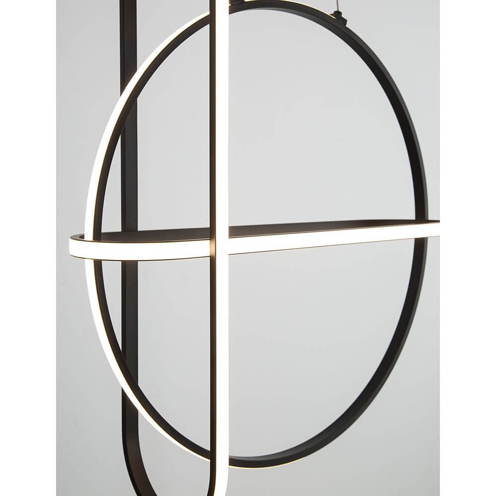 Arte LED Hängelampe 61cm mit modernem Design aus Acryl und Aluminium, ideal für Ess- oder Wohnzimmer.