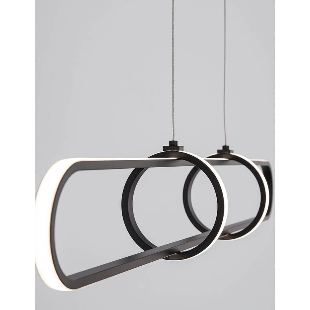Arte LED Hängelampe 90cm mit modernem Design in Aluminium und Acryl, ideal für stimmungsvolle Beleuchtung.
