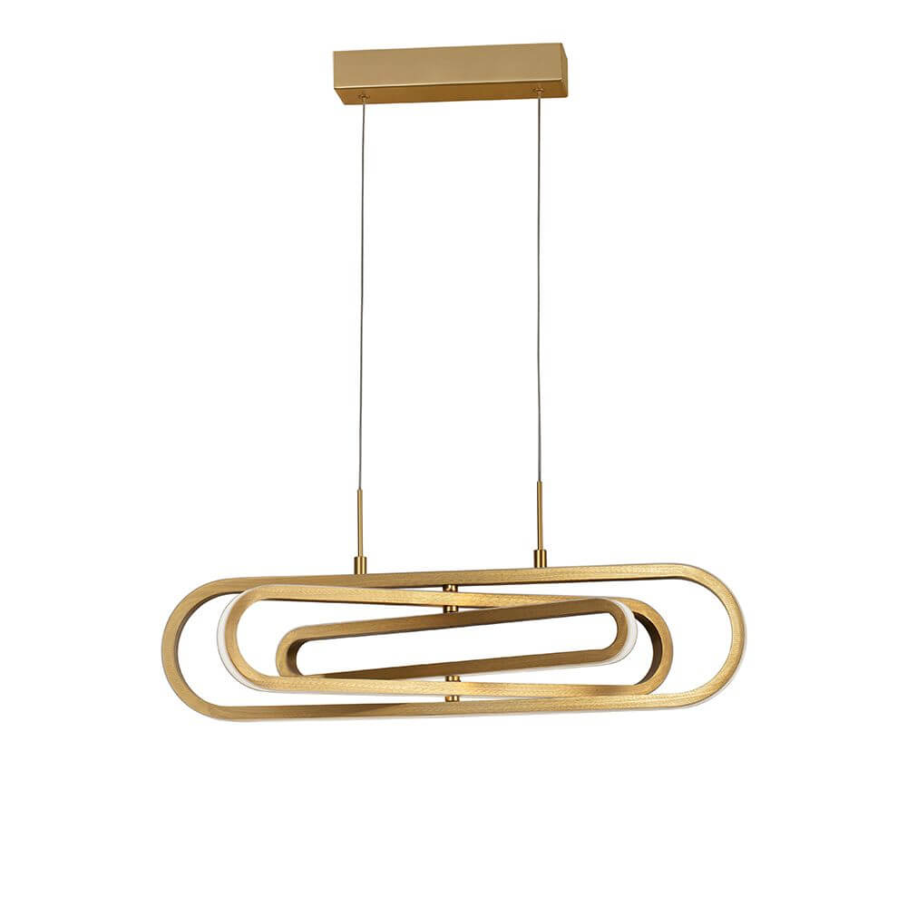 Arte LED Hängeleuchte Verstellbar in eleganten goldenen Kreisen, ideal für Wohnzimmer oder Esstisch.
