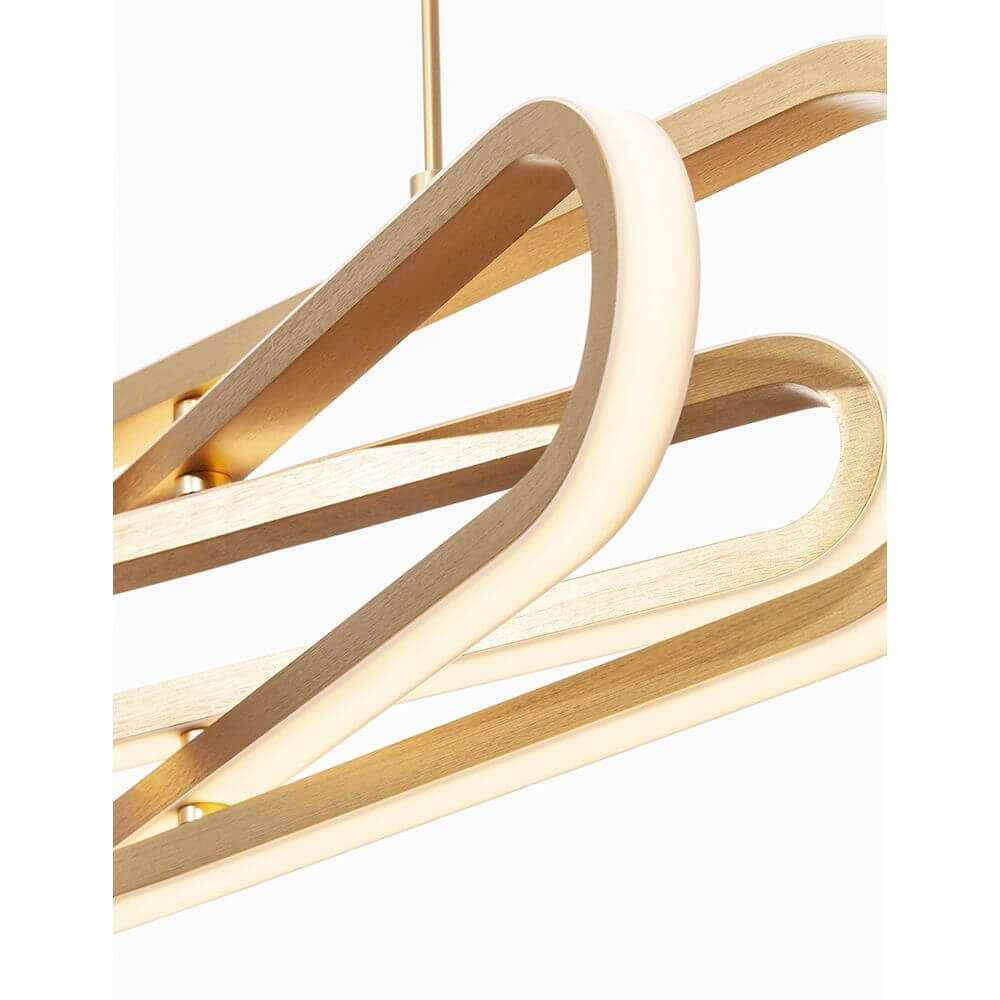 Arte LED Hängeleuchte Verstellbar mit elegantem Design aus Aluminium und Acryl in goldenen Kreisen.