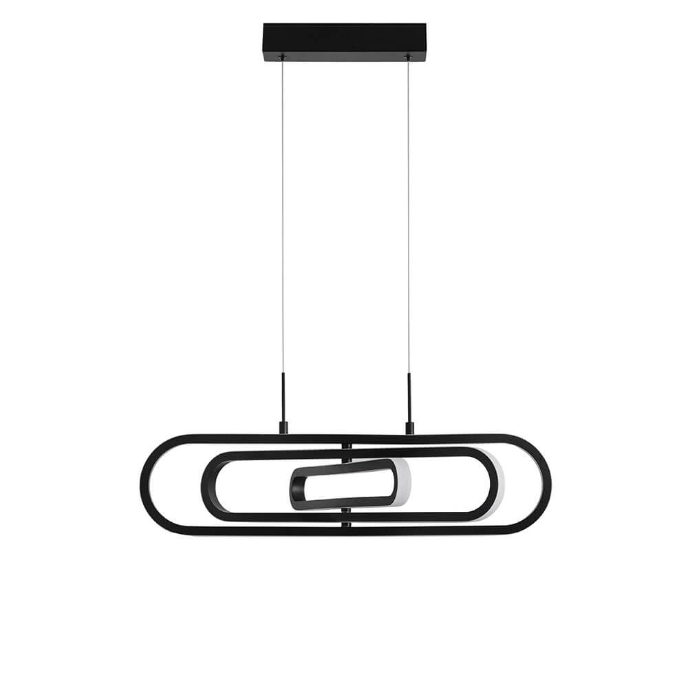 Arte LED Hängeleuchte Verstellbar in modernem Design mit schwarzen und goldenen Kreisen.