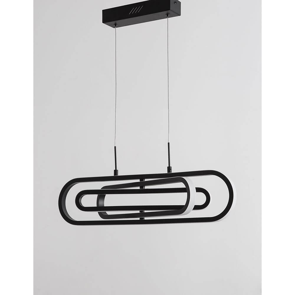 Arte LED Hängeleuchte Verstellbar in modernem Design aus schwarzem Aluminium, ideal für stilvolle Räume.