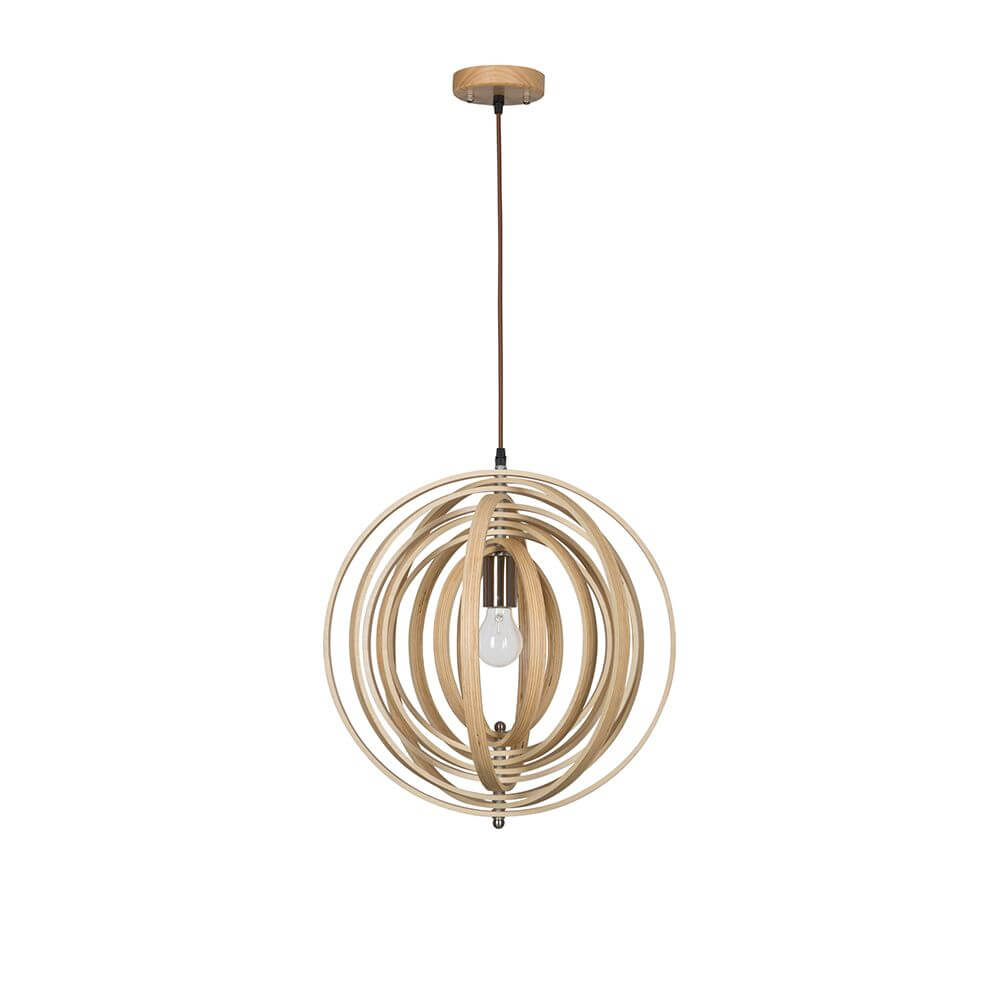 Asco Pendellampe aus Naturholz Ø 43cm, moderne Holzpendelleuchte mit skandinavischem Design