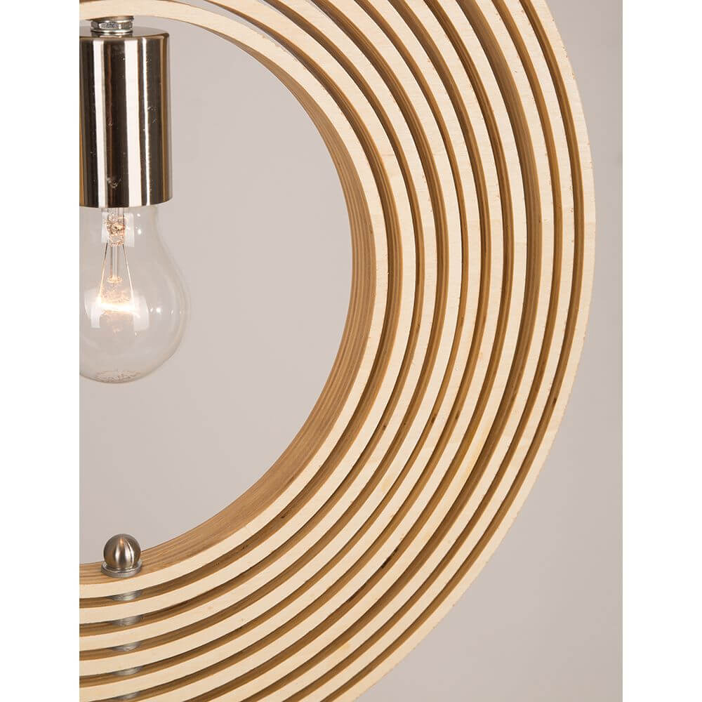 Asco Pendellampe aus Naturholz Ø 43cm mit modernem Design und heller Holzoberfläche.