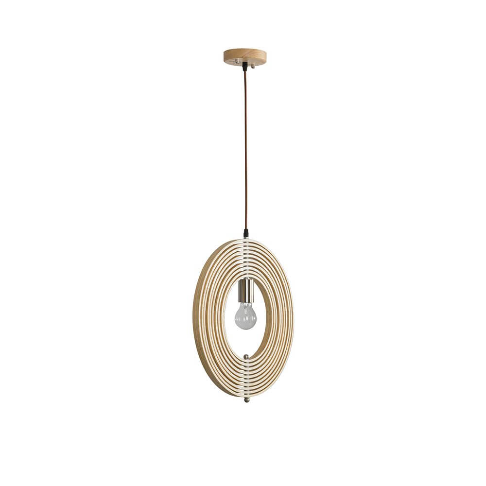Asco Pendellampe aus Naturholz Ø 43cm in modernem Design und hellem Holzfinish.