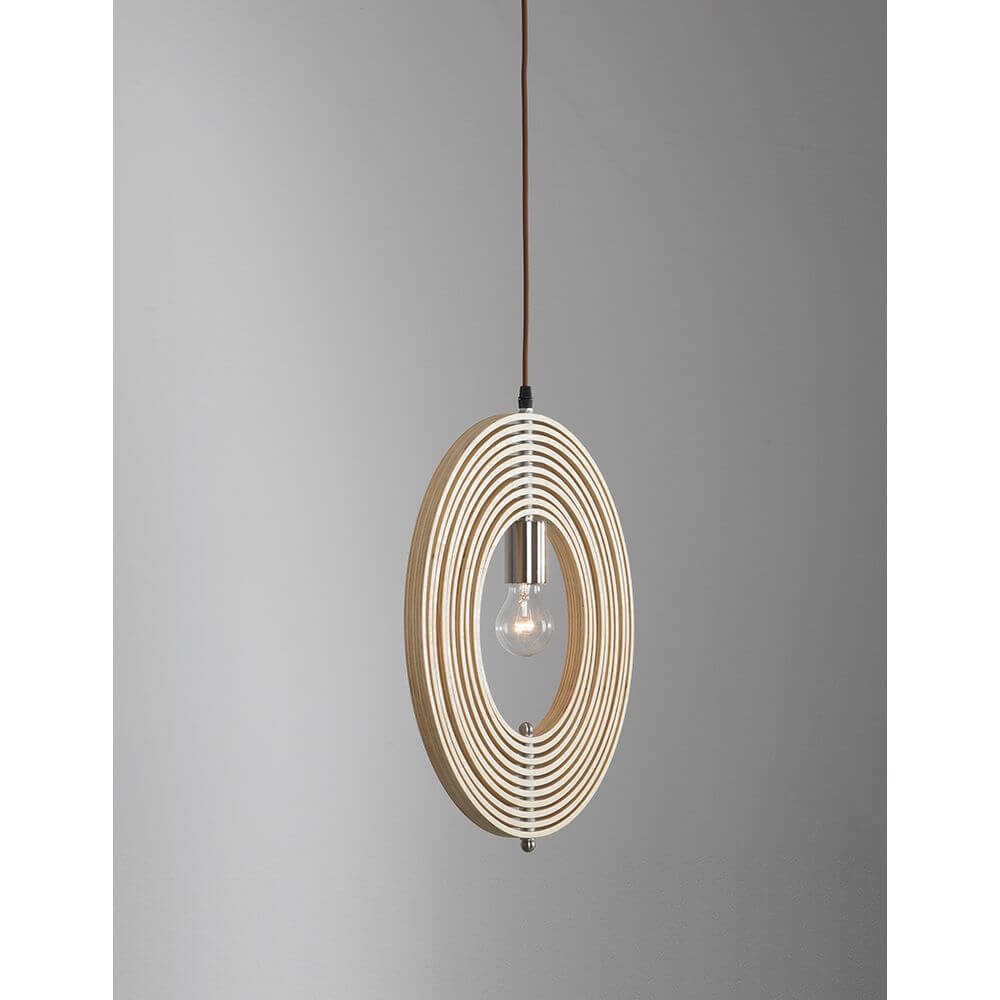 Asco Pendellampe aus Naturholz Ø 43cm in modernem skandinavischen Design mit natürlicher Holzstruktur.