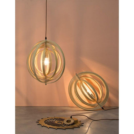 Lampada a ciondolo asco in legno naturale Ø 43 cm
