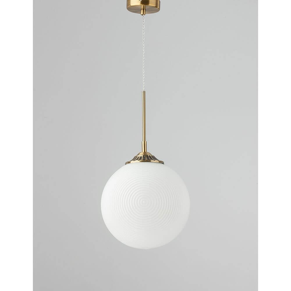 Athena Glas-Pendellampe Ø 25cm mit eleganter Champagnerfarbe und Glas, perfekt für Ess- oder Wohnzimmer.