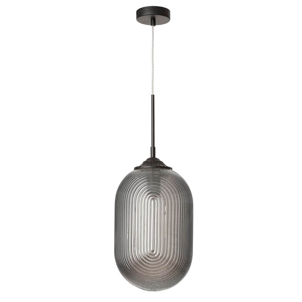 Alt Tag: Athena Pendelleuchte aus Glas – champagnerfarbene Glas-Hängeleuchte mit E27-Fassung, modernes Design für Ess- oder Wohnzimmer
