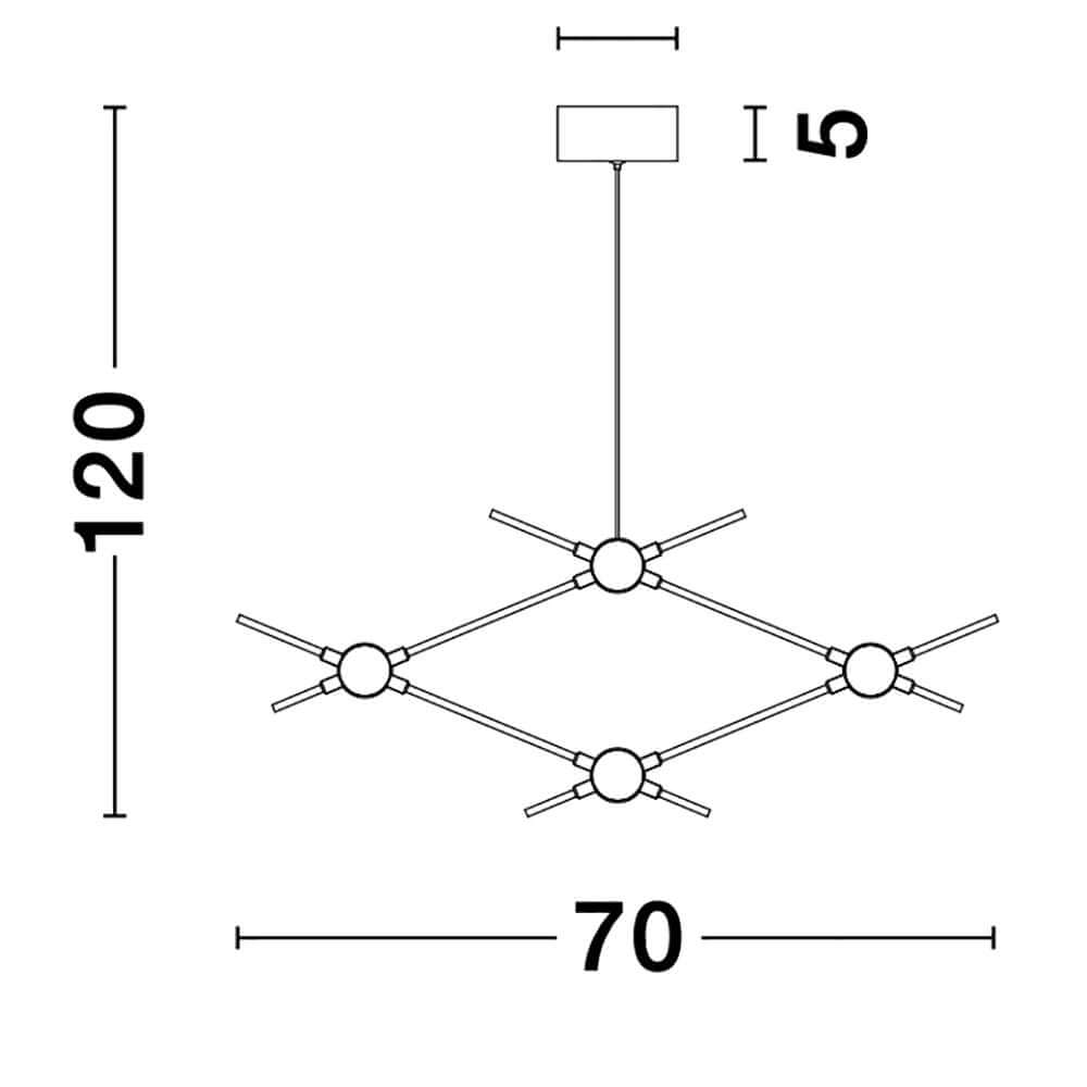 Atomo LED Hängelampe Metall Gold