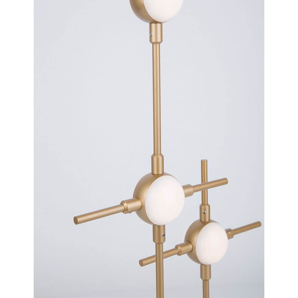 Atomo LED Tischleuchte in modernem Design, aus Metall und Acryl, ideal für jedes Zuhause.