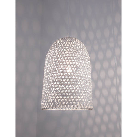 Aurora Pendellampe 58,5cm Naturbambus, nachhaltige Leuchte aus Weißbambus mit elegantem Design.