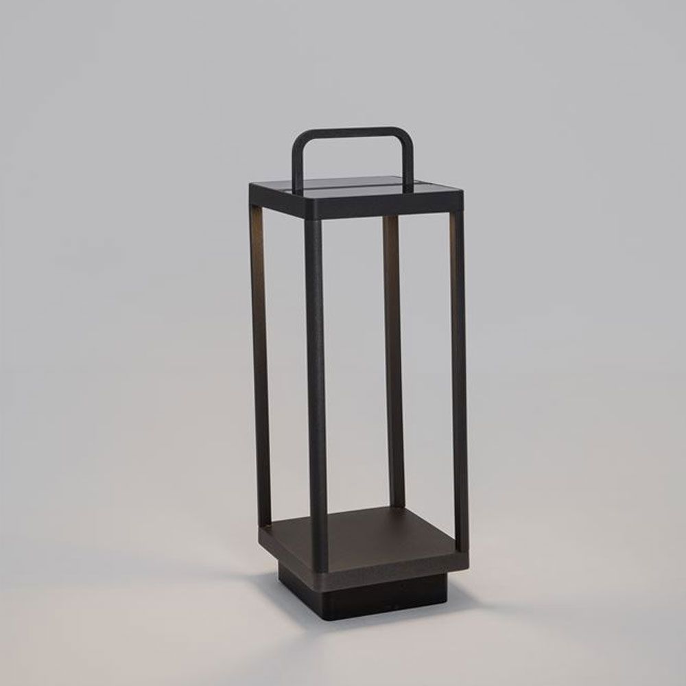 Bali Solar Akku mobile LED Dekoleuchte Anthrazit in modernem Design für den Außenbereich