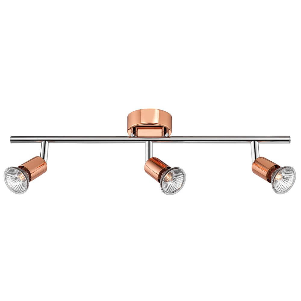 Base Balkenstrahler Metall 3-flammig mit 3 drehbaren Strahlern im modernen Design